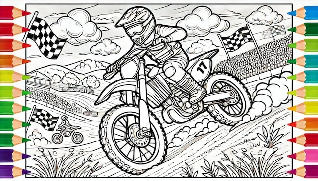 Coloriage motocross 10