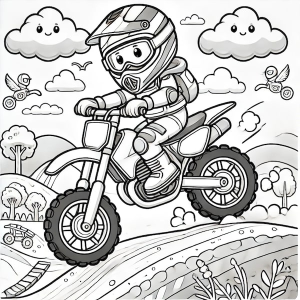 Coloriage motocross 11