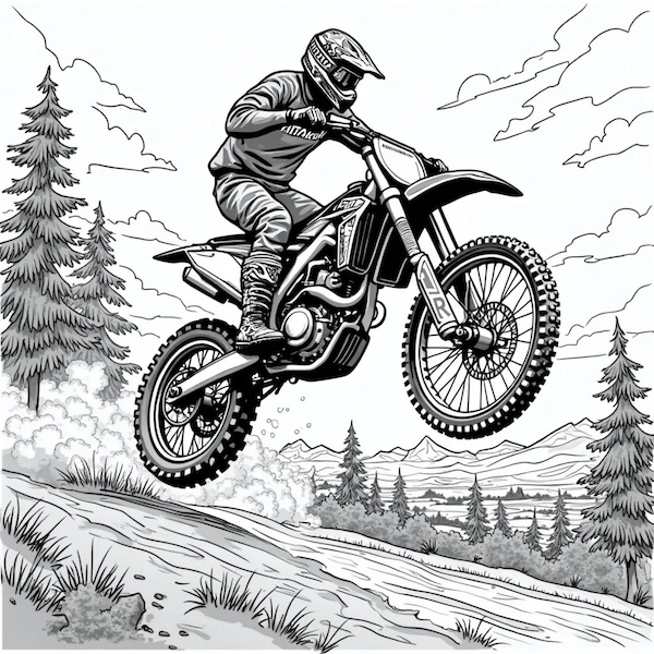 Coloriage motocross 8