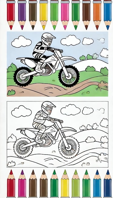 Coloriage motocross 9